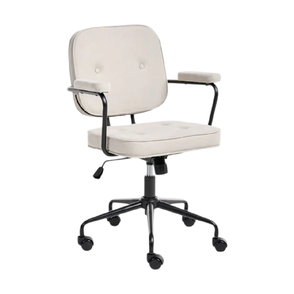 **Chaise de bureau rembourrée avec accoudoirs et roulettes**